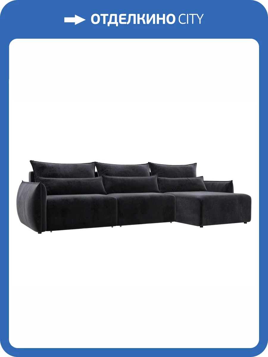 Диван угловой Лига Диванов Лига-051 НПБ Лонг 128668 TOWER 11 темно-серый, угол универсальный фото 10