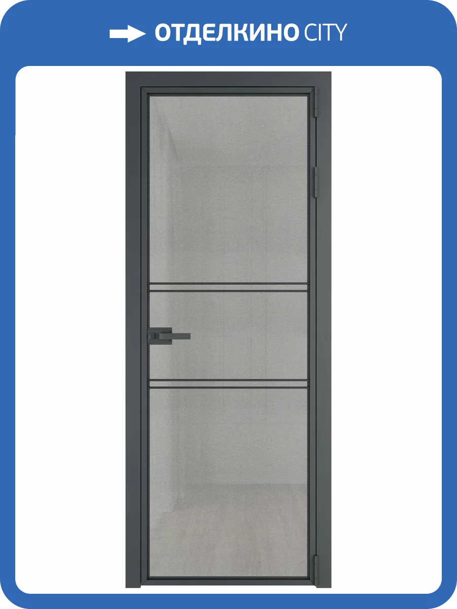 Межкомнатная дверь Profil Doors 2 AX цвет профиля Серая ночь, стекло безопасное 6 мм рэте 700x2000 фото 2