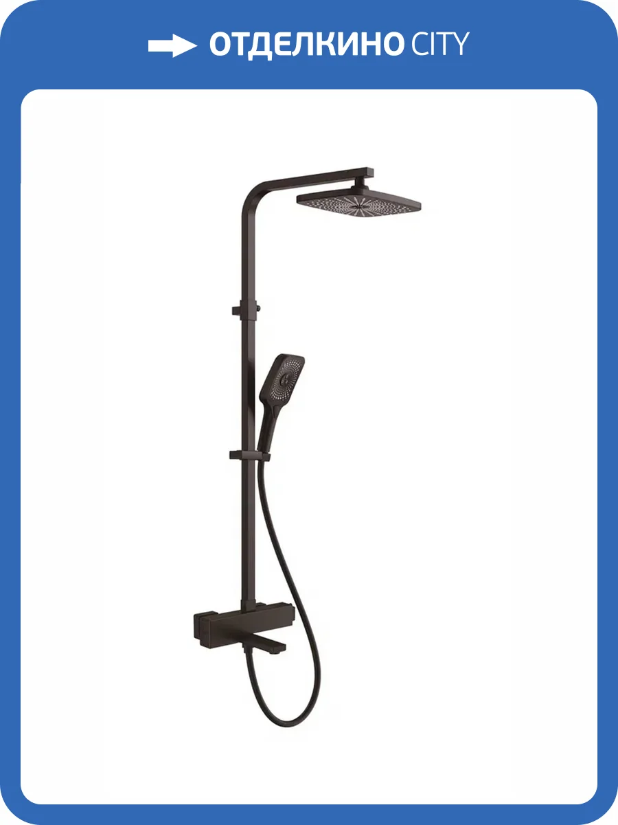 Душевая система Rose R1096H черная, с термостатом фото 3