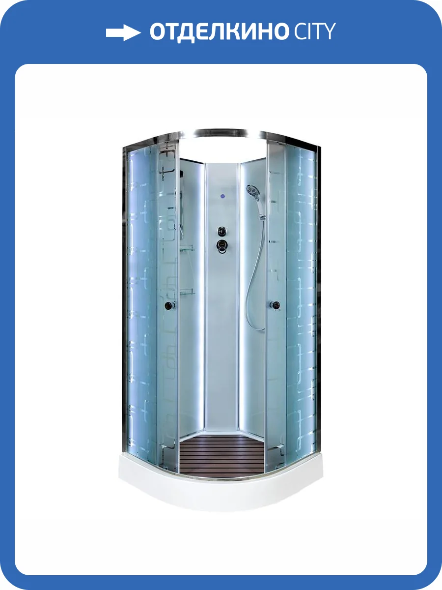 Душевая кабина AvaCan EM1590NLED с подсветкой, 90x90x210 фото 14