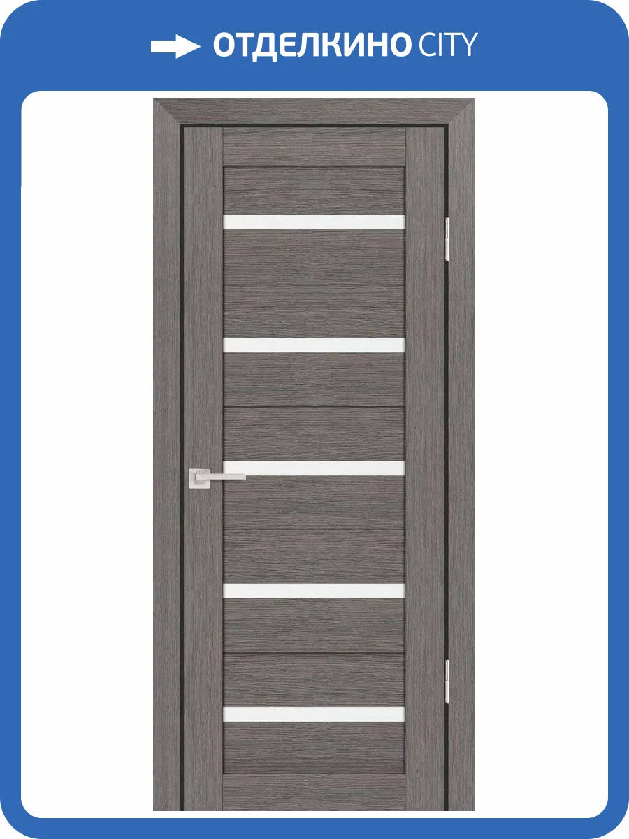 Межкомнатная дверь Profilo Porte экошпон PS-7, остеклённая, грей мелинга 400x2000 фото 2