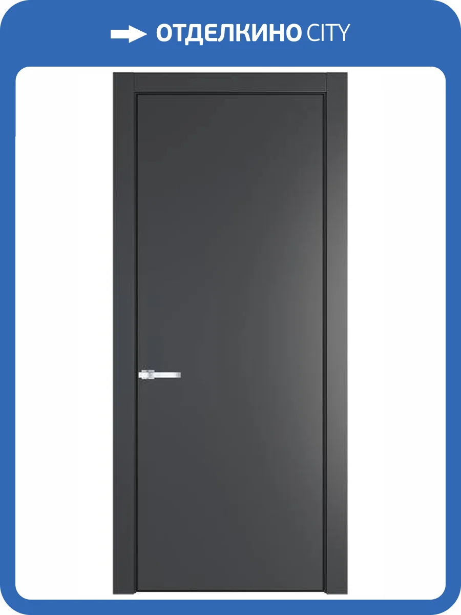 Межкомнатная дверь Profil Doors 1 PA полотно Графит, профиль черный 600x2000 фото 2