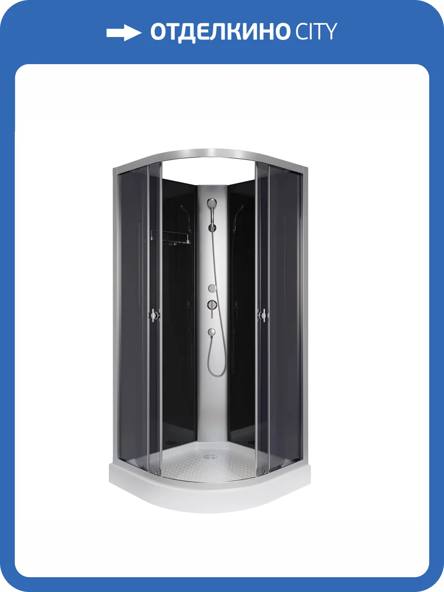 Душевая кабина Niagara Eco E90/13/TN/BK 90x90x200 Универсальная, профиль Серебро, 3 места фото 7