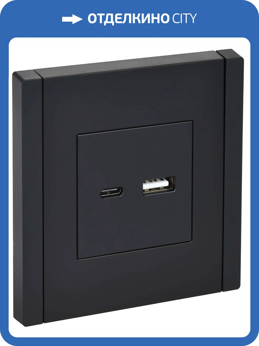 Розетка USB type A+C IEK Forte&Piano FP-U22-D31-K02 черный фото 2