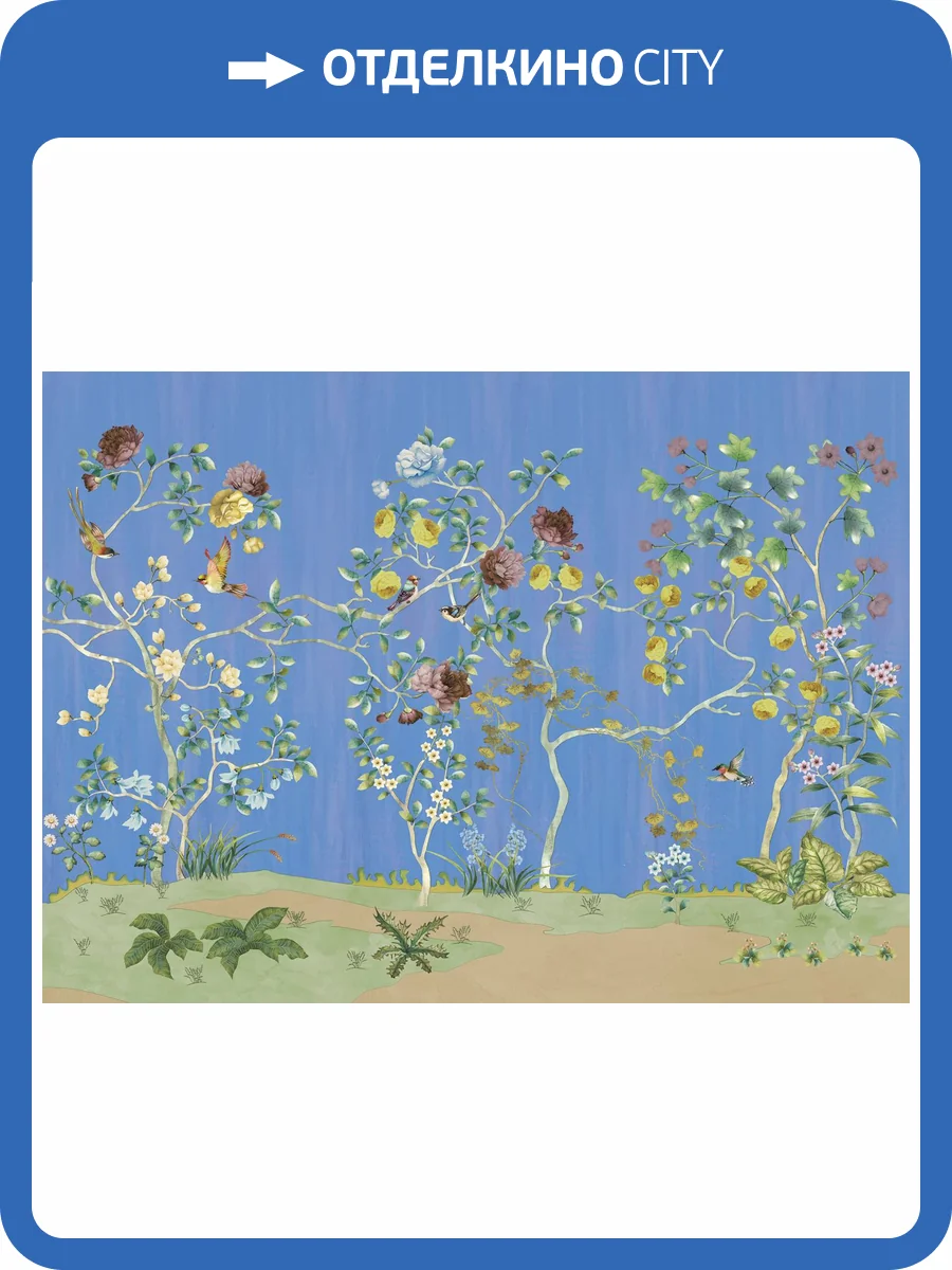 Фреска Ortograf Flora 31133 Darleen deep blue Кракелюр Серебро FK-S фото 2