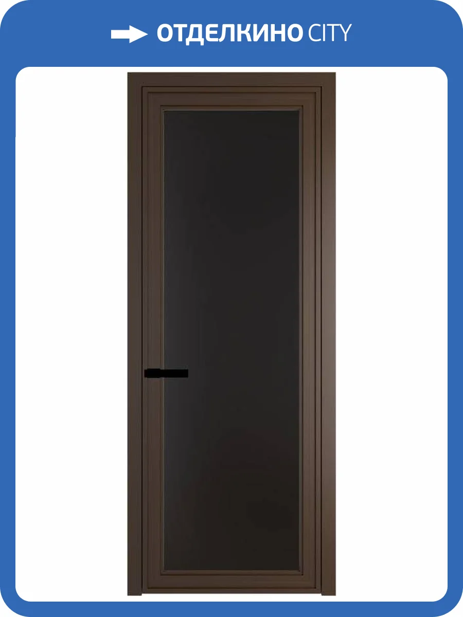 Межкомнатная дверь Profil Doors 1 AGP цвет профиля Деорэ, стекло безопасное 6 мм монохром черный 700x2000 фото 2