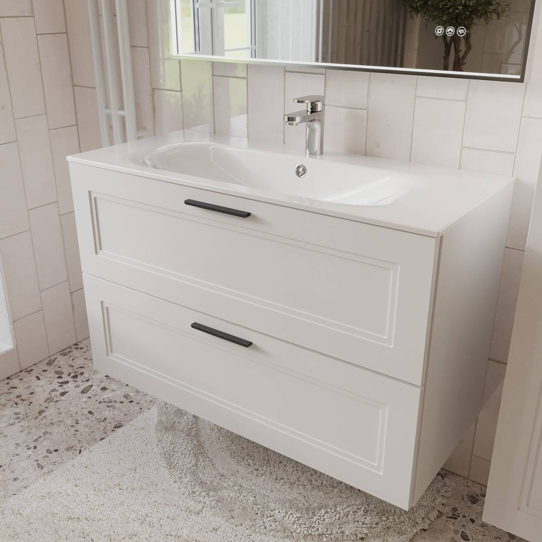 Тумба с раковиной Terminus Classik CLA101002900301O белый, 100x62