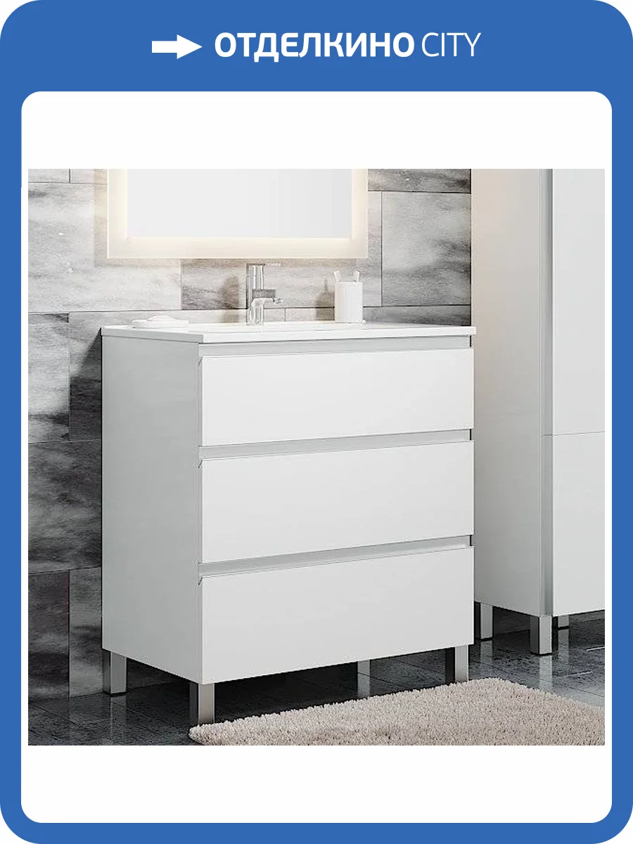 Тумба с раковиной Sanvit Авеню 3 75, белая фото 6