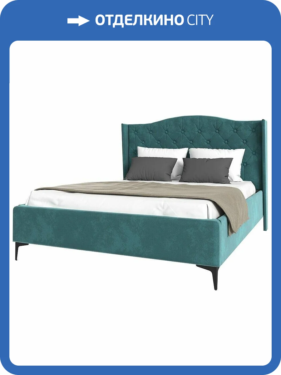 Кровать 1600х2000 НК-Мебель Tango 72306800 Бирюзовый 135x181x220.5 фото 2