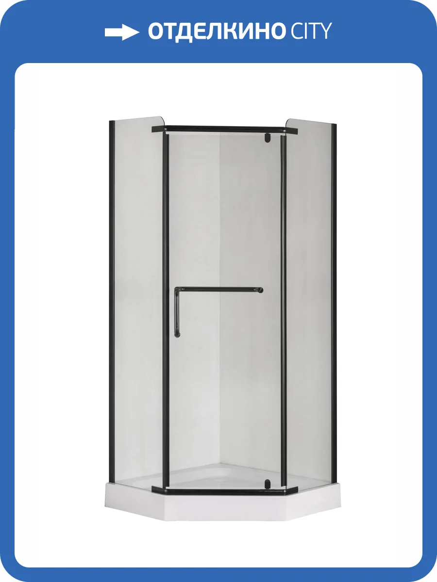 Душевой уголок Taliente TA-08083-1CB профиль матовый черный, стекло прозрачное, 80x80x195 фото 5