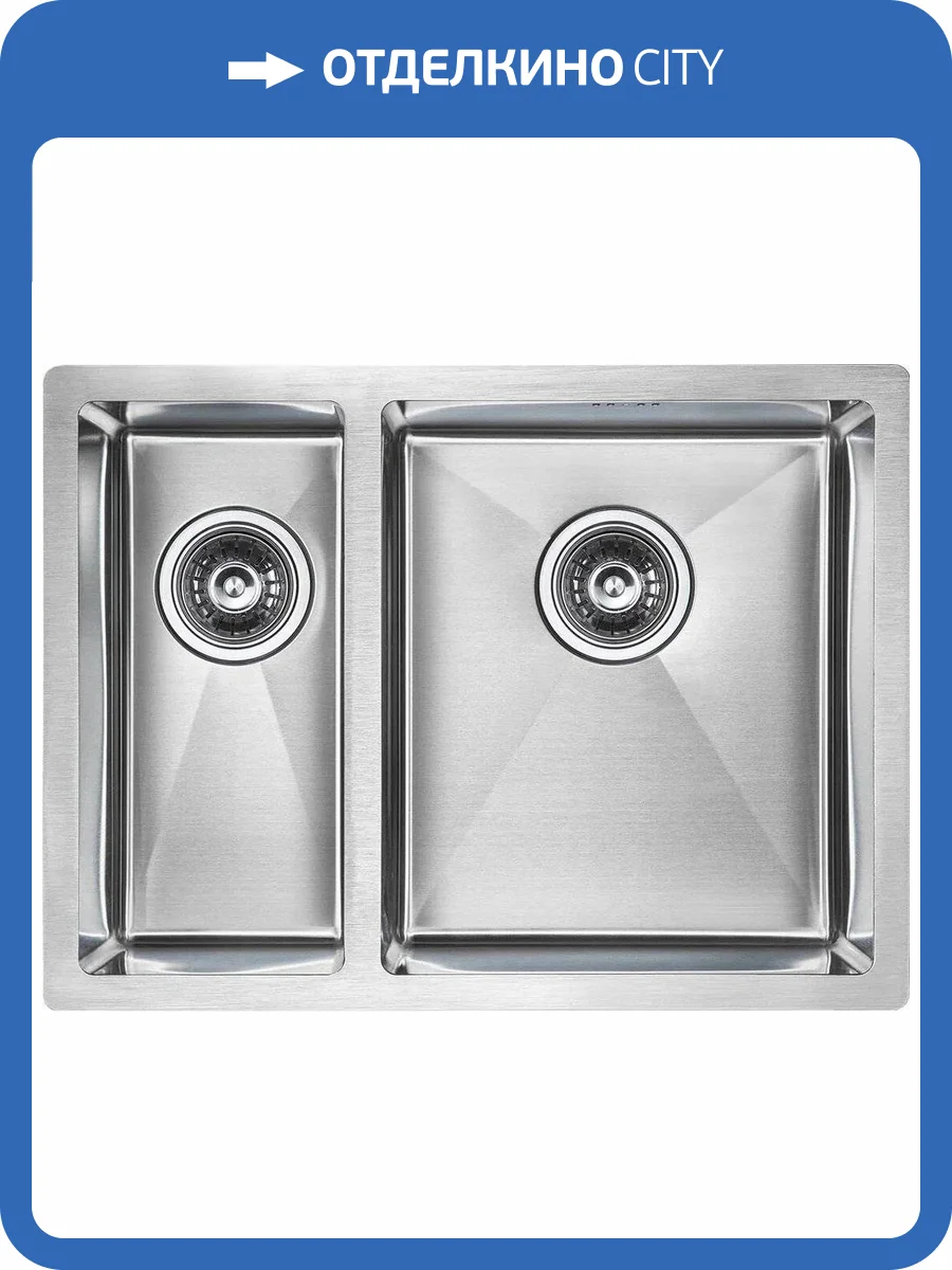 Мойка кухонная Paulmark Zusat PM225944-BSR брашированная нержавеющая сталь R фото 4
