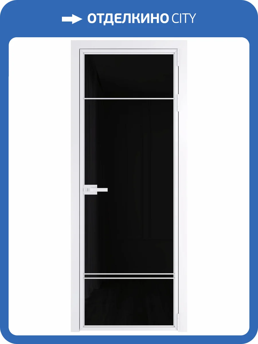 Межкомнатная дверь Profil Doors 4 AX цвет профиля Вайт, стекло безопасное 6 мм черный триплекс 700x2000 фото 2