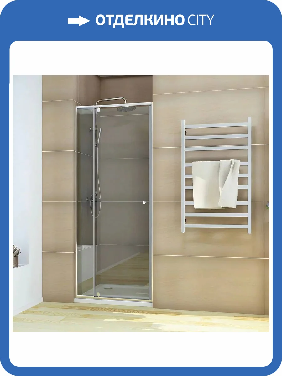 Душевая дверь в нишу Veconi Vianno VN-26 профиль хром, стекло прозрачное, 90x195 фото 7