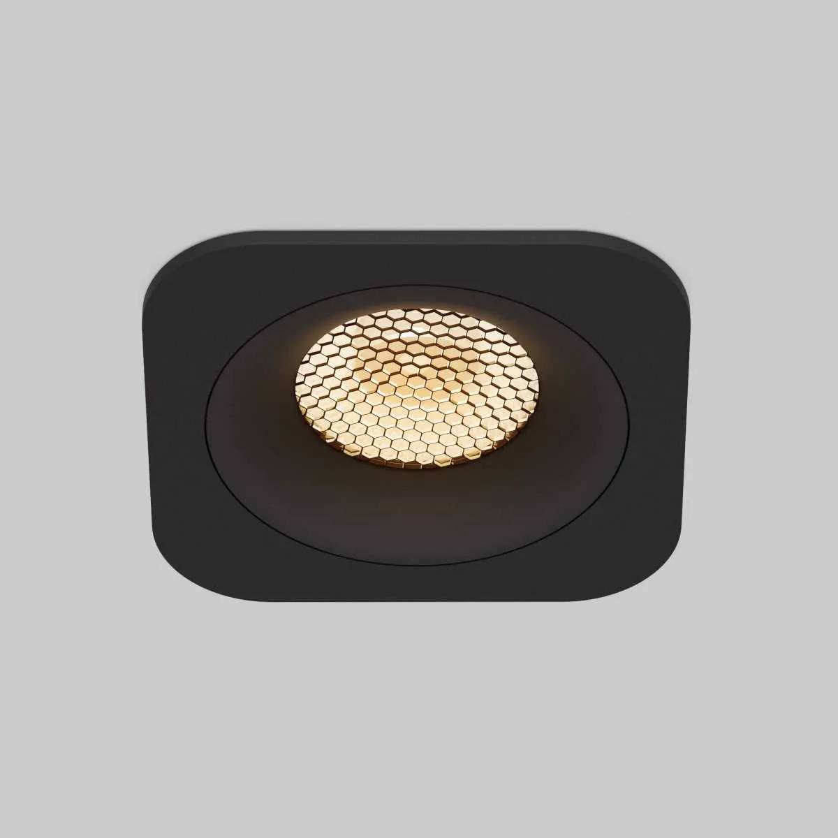 Встраиваемый точечный светодиодный светильник Elektrostandard Tetro 15276/LED 10W 3000K черный IP44
