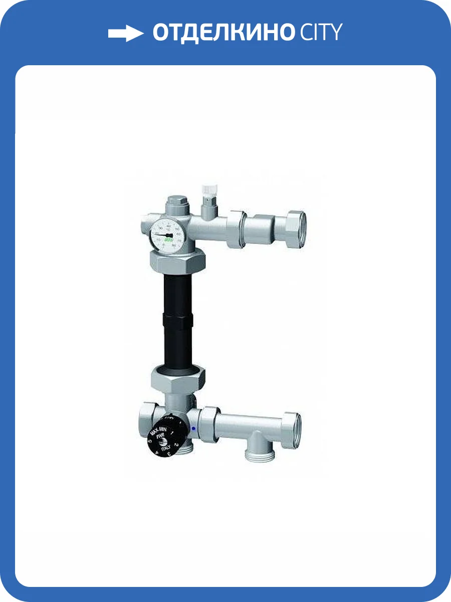 Регулировочный узел для системы напольного отопления FAR 1 , с термосмесителем 18-55 град., под насос 130мм фото 2