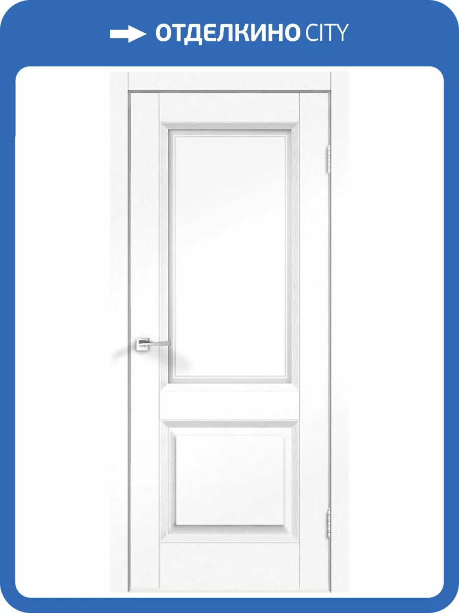 Дверное полотно Softtouch VellDoris SoftTouch ALTO 6 VD1030053 Стекло Мателюкс, контур №1 Ясень белый структурный 800x2000 фото 2