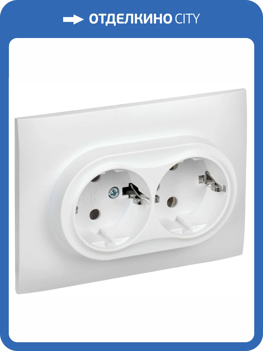 Розетка 2-местная с заземлением IEK Skandy SK-R21-16-K01-F арктический белый фото 5