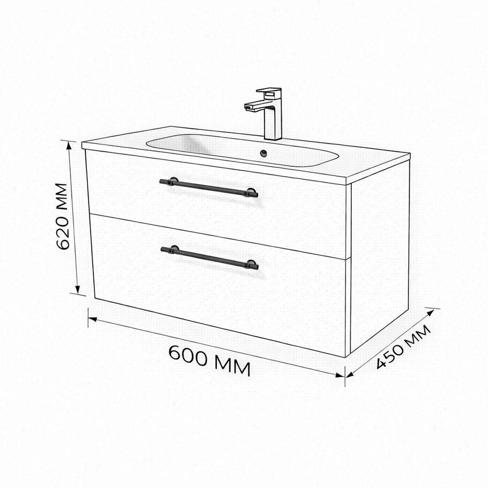 Тумба с раковиной Terminus Venta VEN10602300001O шпон, дуб, 60x62 фото 3