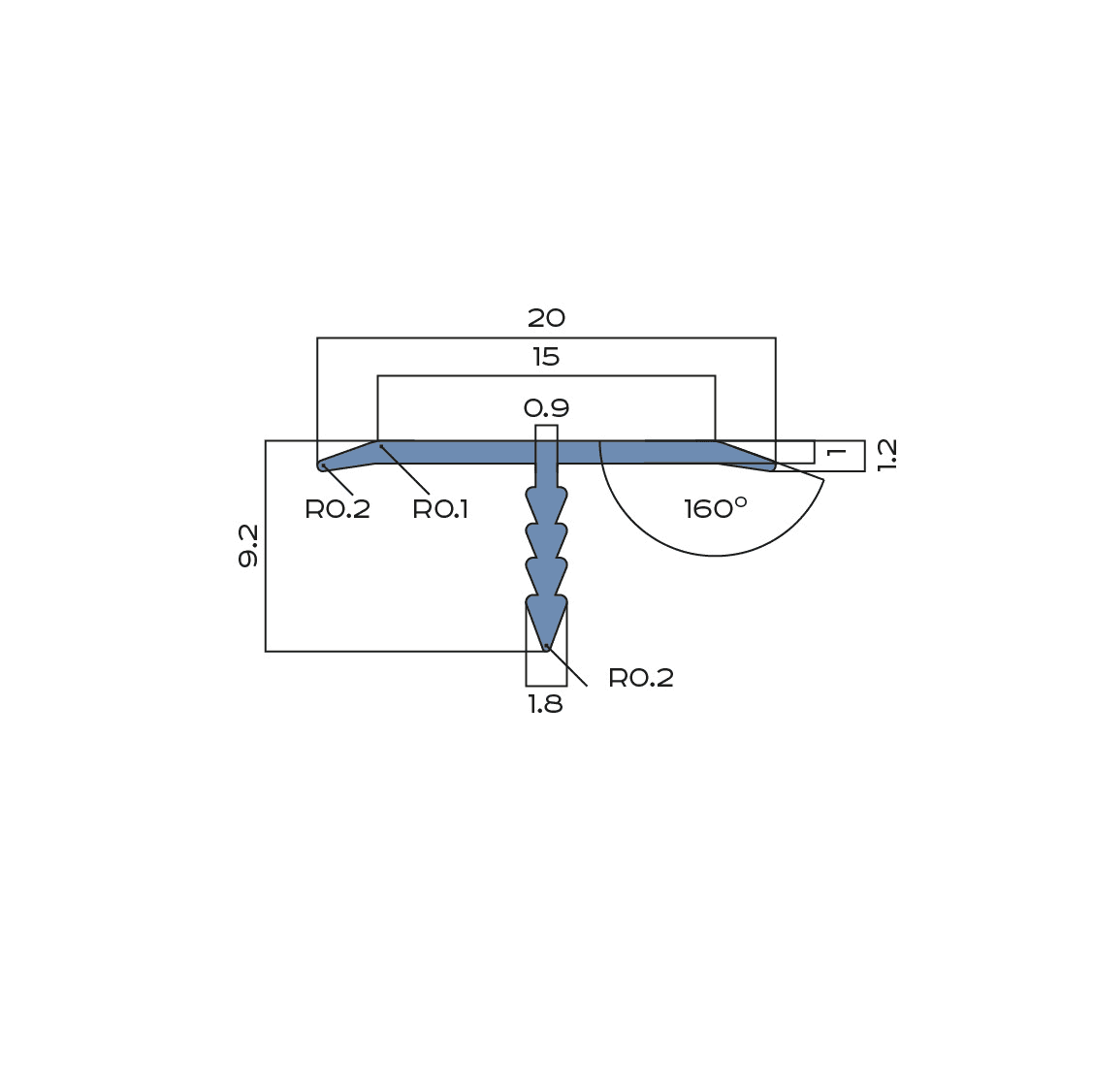 Профиль T-образный плоский Neexy pv102-44 SA муар антрацит 270x2x0.92 фото 2