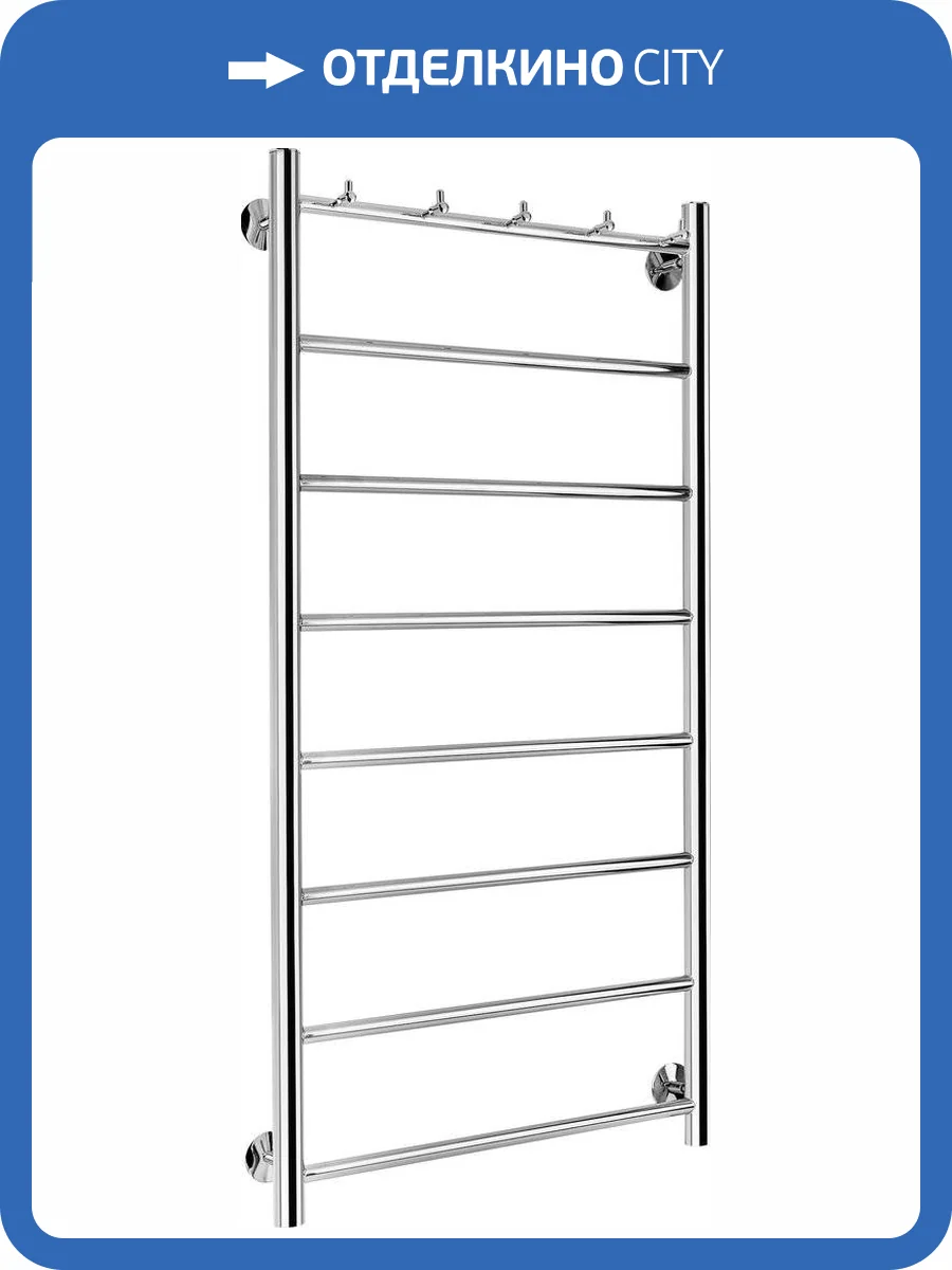 Полотенцесушитель водяной Secado Триада 1 К 100x50, хром, с комплектом подключения фото 6