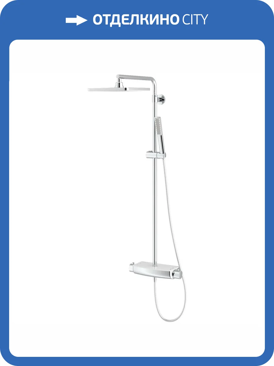 Душевая стойка Teska Mira DK2920C белое стекло, с термостатом фото 3