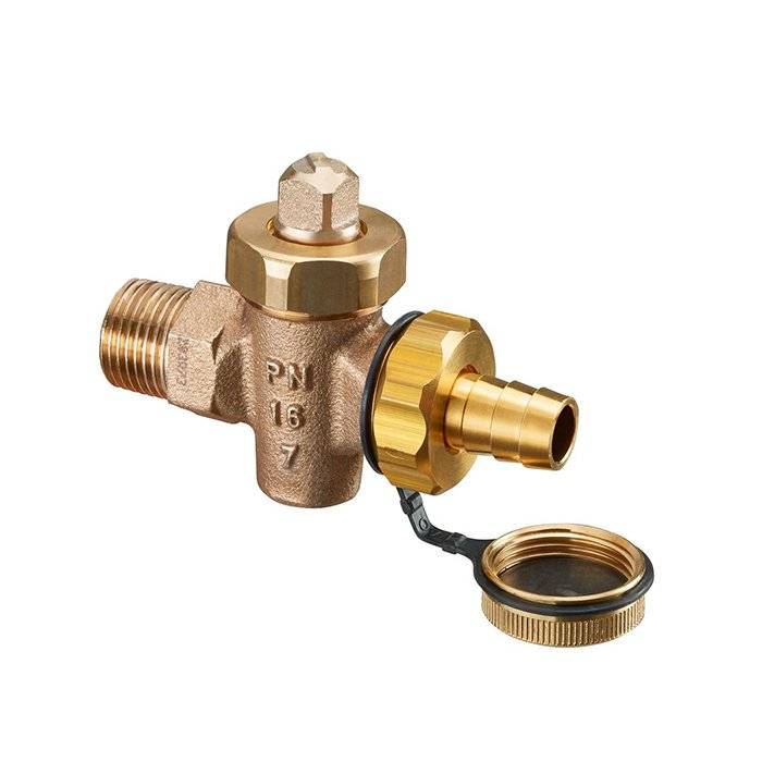 Кран шаровой Oventrop KFE, усиленная модель, DN 10 PN 16 НР со штуцером ...