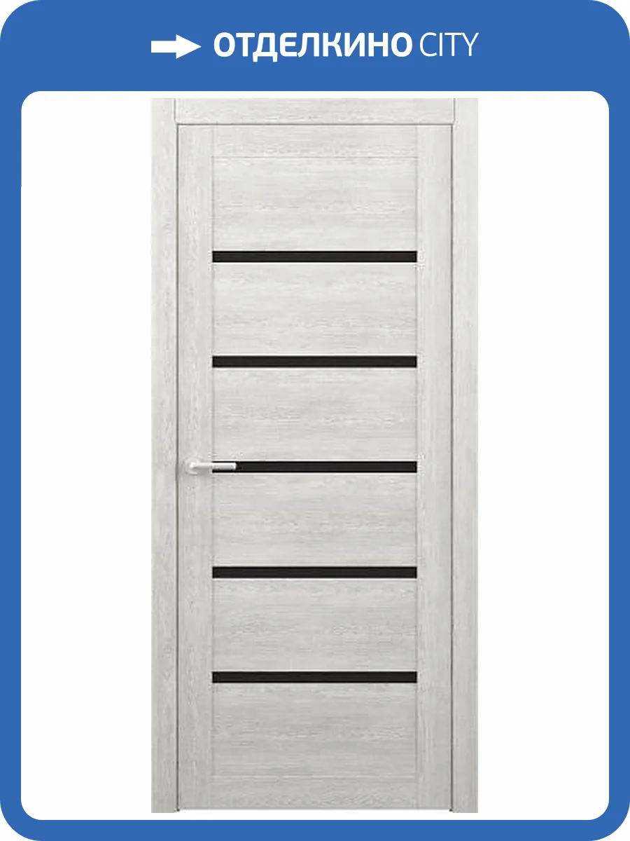 Межкомнатная дверь Albero Мегаполис Вена полотно Дуб нордик, стекло черное 800x2000 фото 2