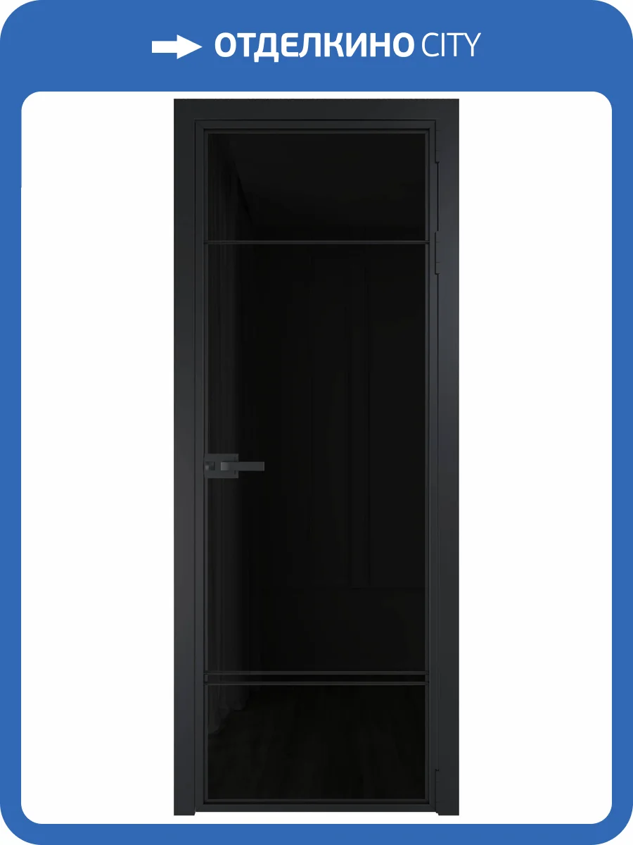 Межкомнатная дверь Profil Doors 4 AX цвет профиля Черный, стекло безопасное 6 мм черный триплекс 700x2000 фото 2