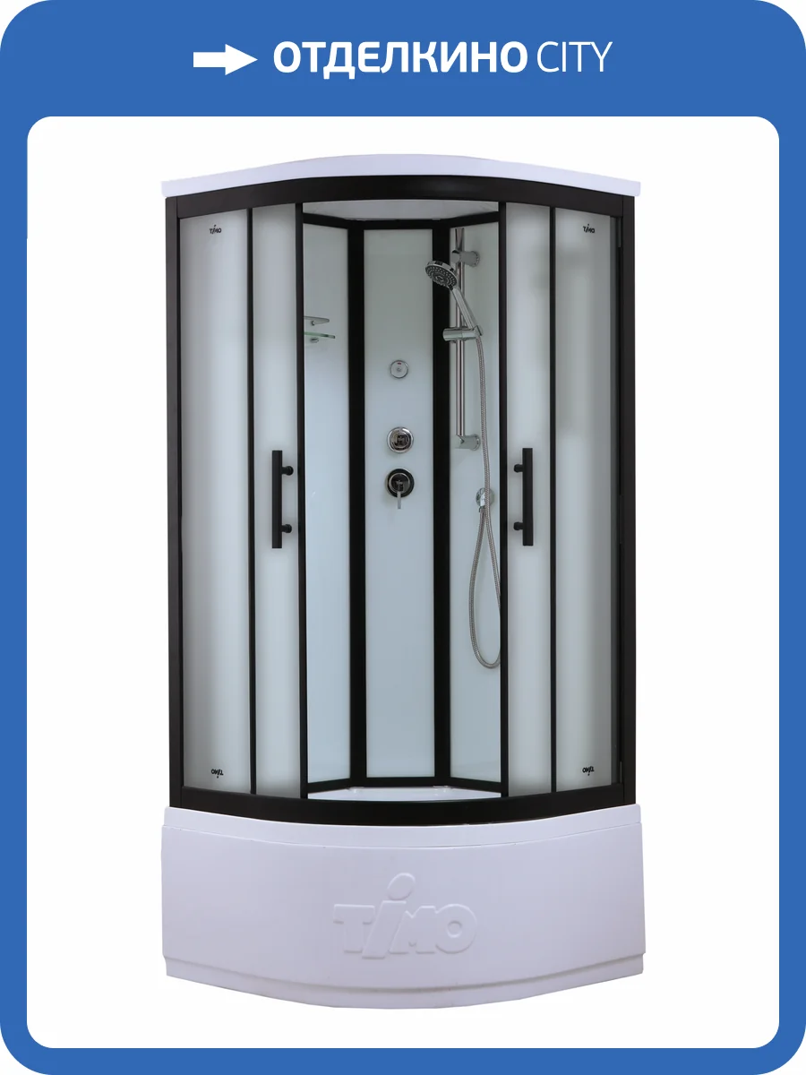 Душевая кабина Timo Standart Т-6600 Black Fabric 100x100x220 фото 4