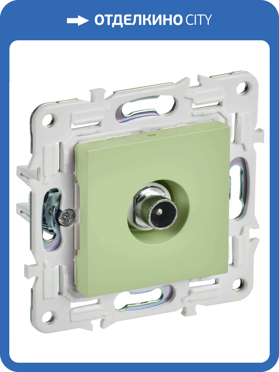 ТВ-розетка проходная IEK Skandy SK-A10-P-K06 мятный фото 3