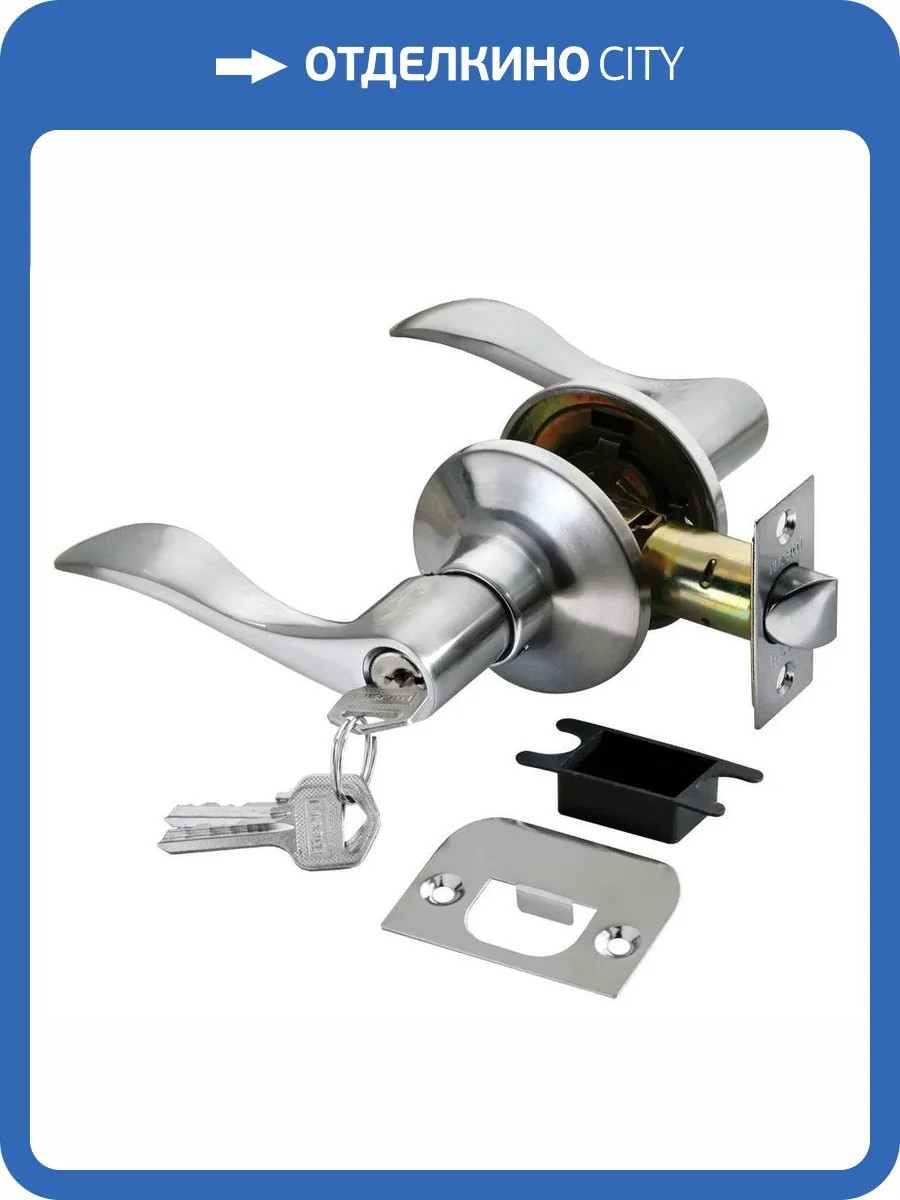 Дверная ручка Rucetti HK-03 L SC Ключ-фиксатор мат. хром фото 2
