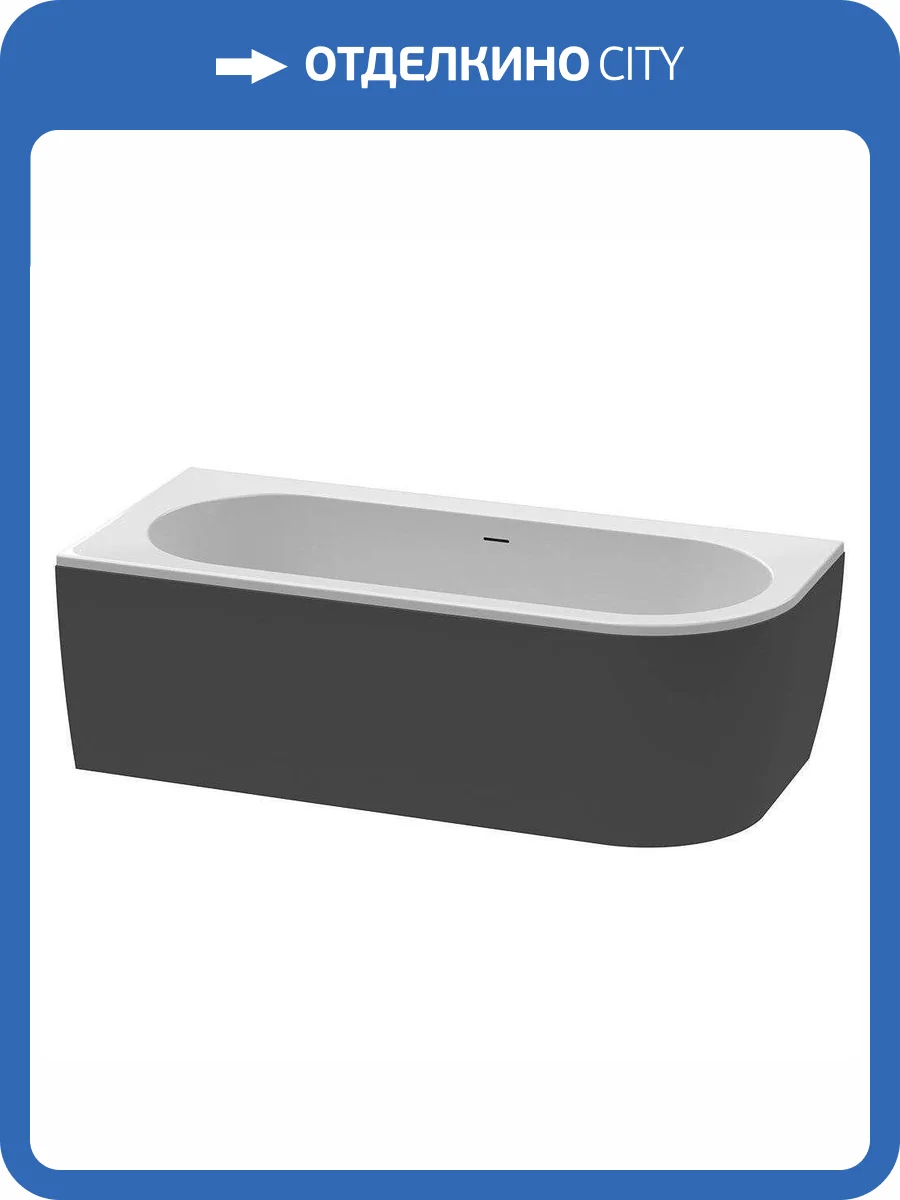 Акриловая ванна Cezares SLIM CORNER-180-80-60-L-NERO-SET 179x79 фото 6