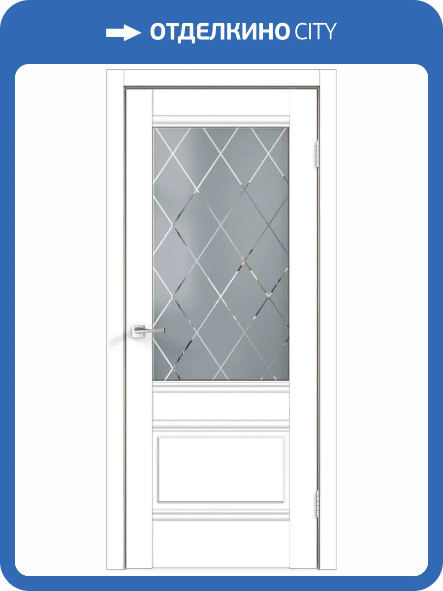 Дверное полотно экошпон VellDoris ALTO 2V VD810033 Ромб светлый Белый Эмалит 600x2000 фото 2