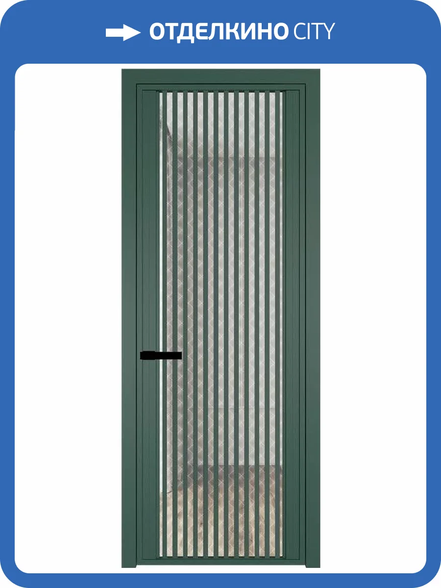Межкомнатная дверь Profil Doors 3 AGP цвет профиля Зеленый воск, стекло безопасное 6 мм ромб белый 600x2000 фото 2
