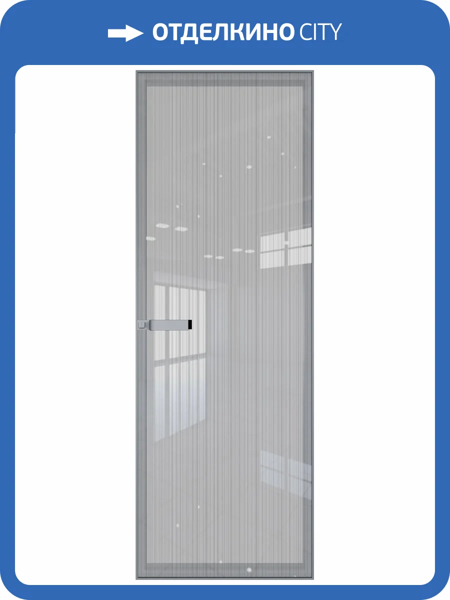 Межкомнатная дверь Profil Doors 1 AGN цвет профиля Серебро, стекло безопасное 4 мм страйп 800x2000 фото 2