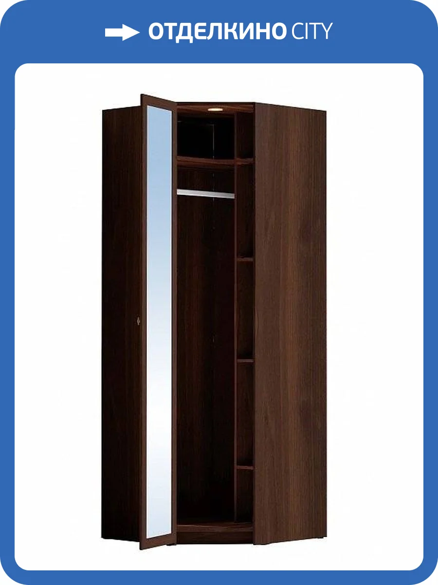 Шкаф угловой с зеркалом ГЛАЗОВ МЕБЕЛЬ Sherlock Н001752 63 орех фото 2