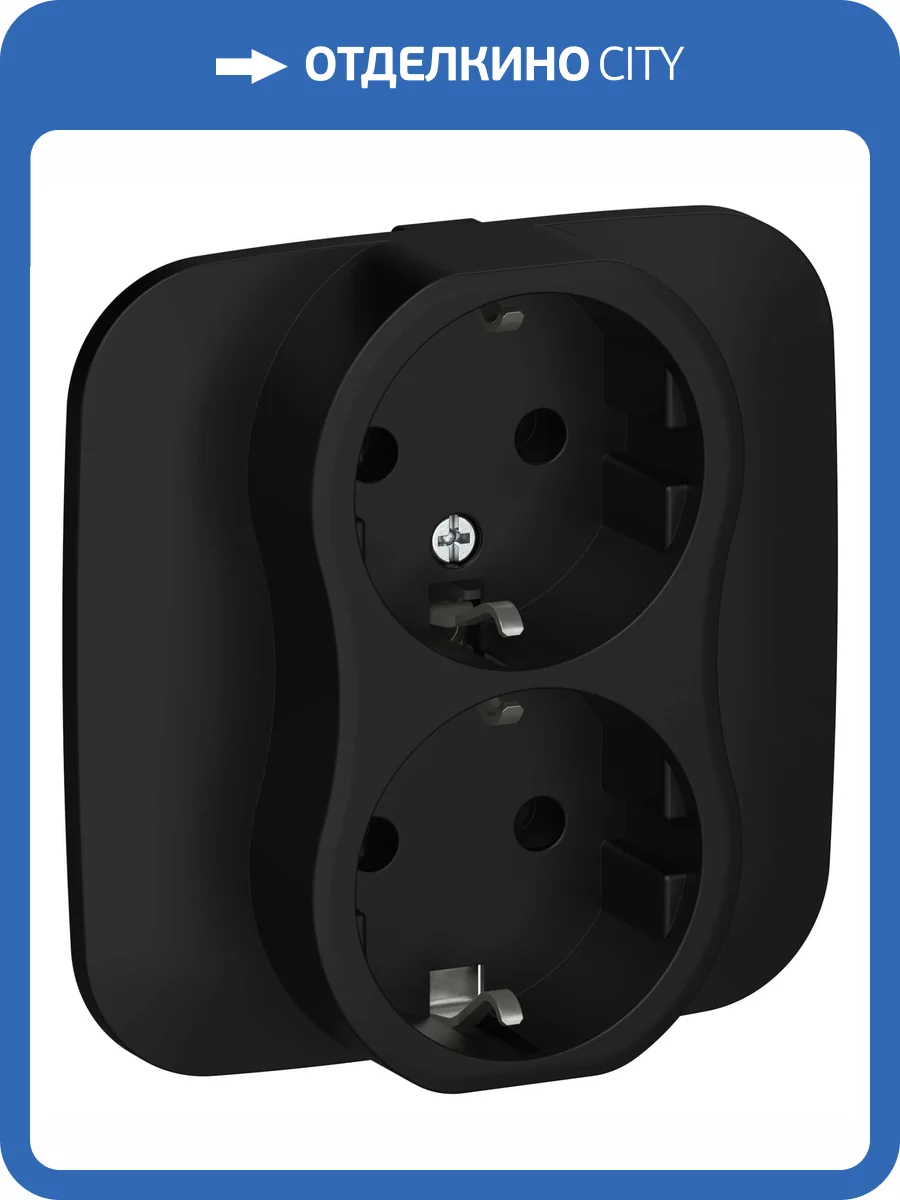 Розетка 2-местная с заземлением IEK Flite FI-R21A-16-K02 черный фото 2