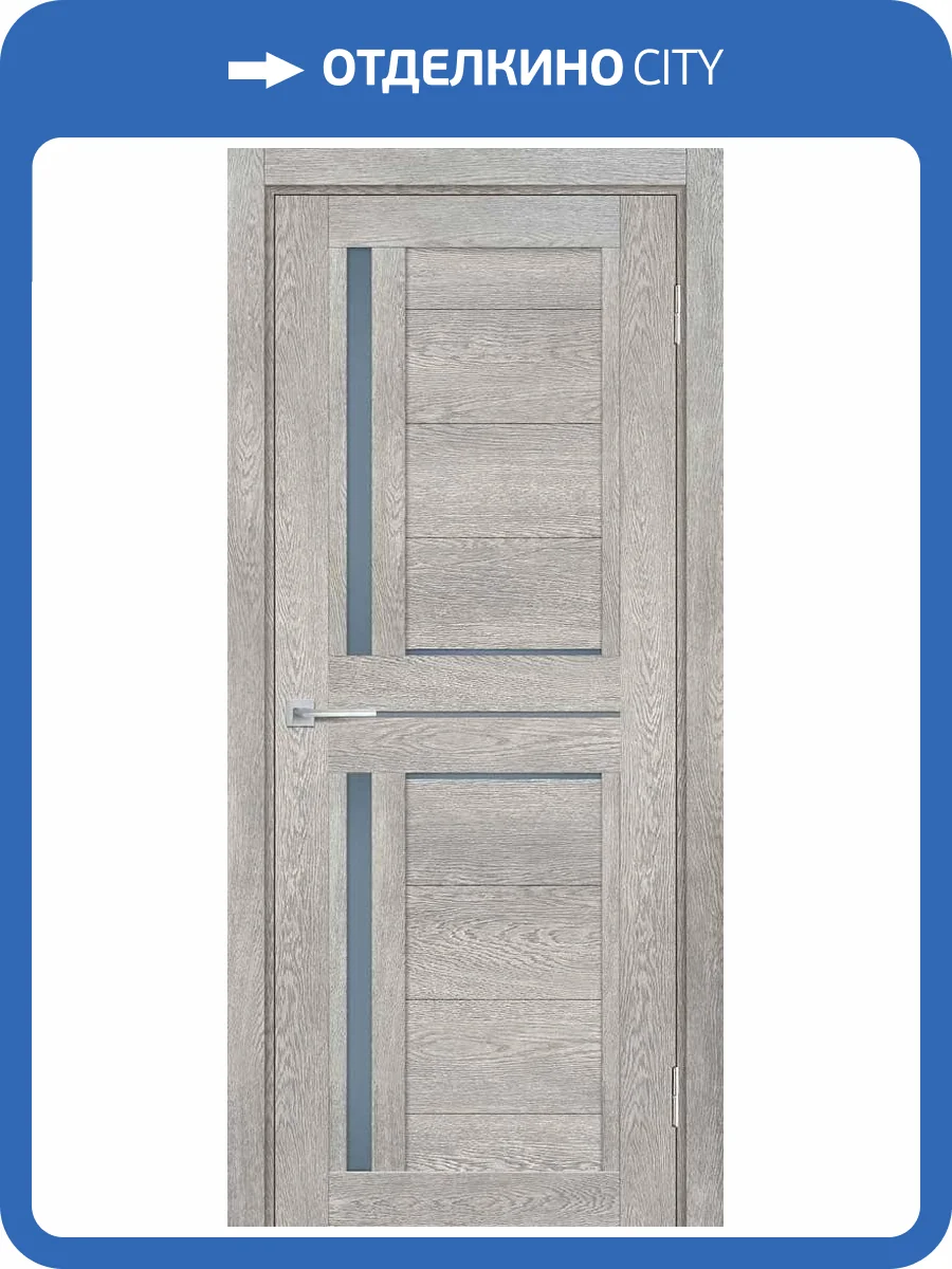 Межкомнатная дверь экошпон Мариам Техно 804, остекленная, чиаро гриджио 900x2000 фото 2