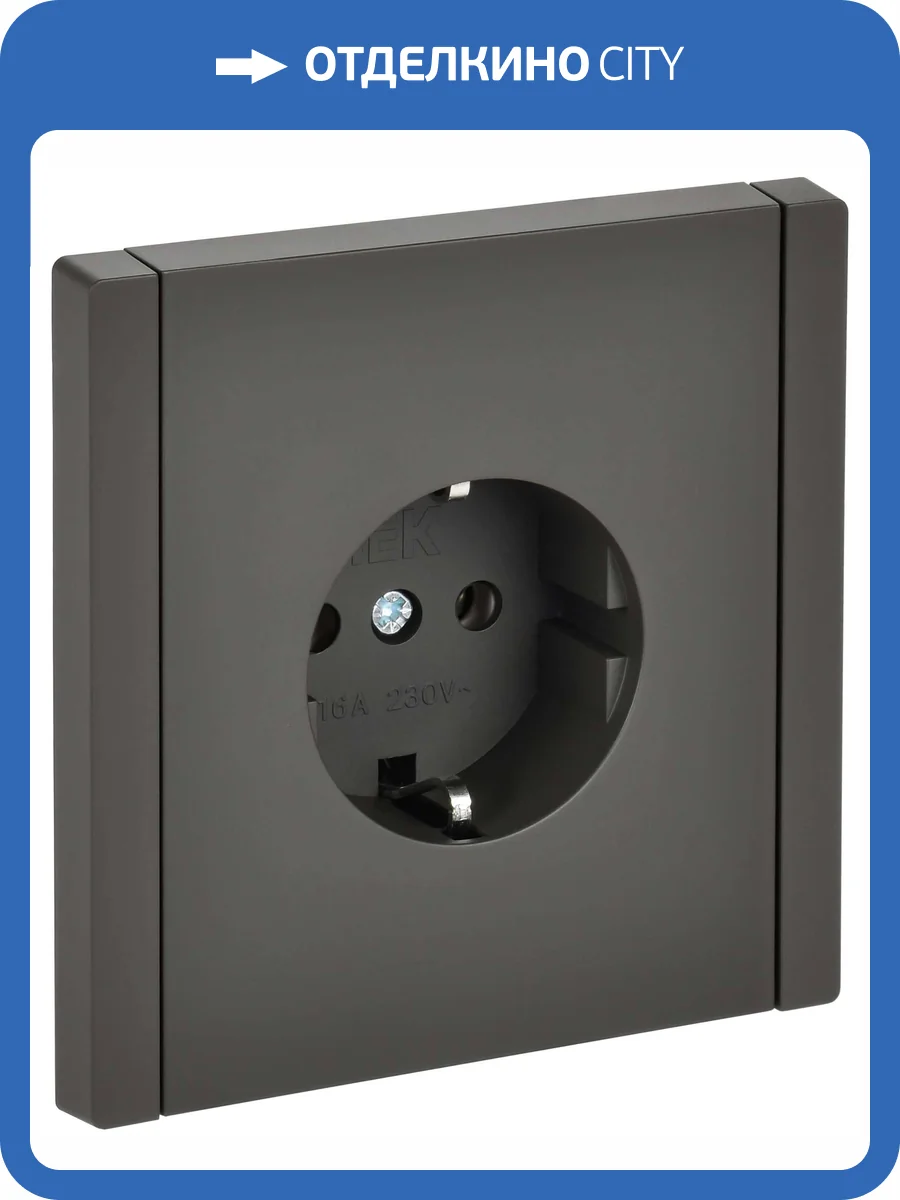 Розетка 1-местная с заземлением IEK Forte&Piano FP-R11-16-1-K03 серый фото 7