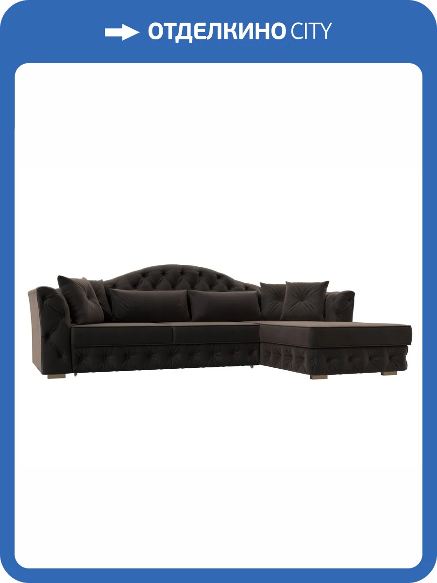 Диван угловой Лига Диванов Артис 121582 коричневый, правый угол фото 8