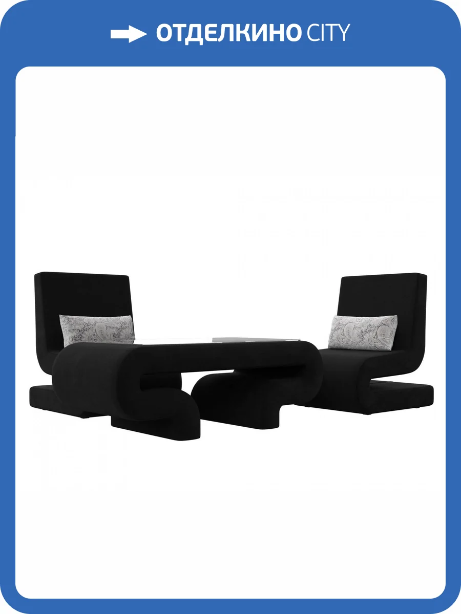 Набор 2 Лига Диванов Волна 115721 Черный фото 8