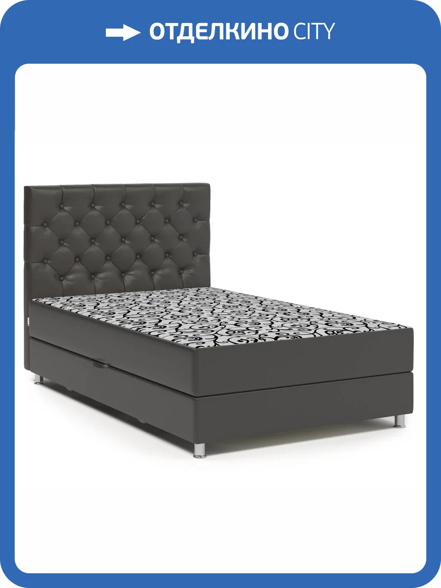 Кровать-тахта Шарм-Дизайн Шармэль 104210633 90x198 экокожа шоколад и узоры фото 5