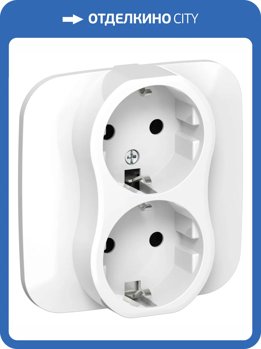 Розетка 2-местная с заземлением IEK Flite FI-R21A-16-1-K01 белый фото 3