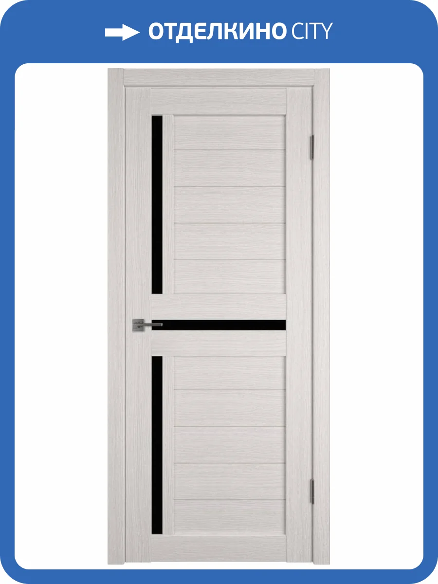 Межкомнатная дверь Владимирская Фабрика Дверей Atum 16 Bianco стекло Black Gloss 700x2000 фото 2