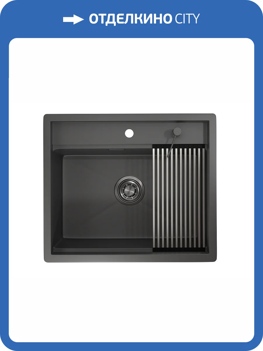 Мойка кухонная Granula Kitchen Space KS-6051 графит матовый фото 9