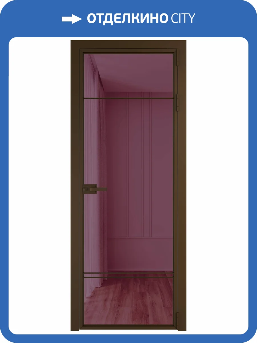 Межкомнатная дверь Profil Doors 4 AX цвет профиля Деорэ, стекло безопасное 6 мм фиолетовое шпион 700x2000 фото 2