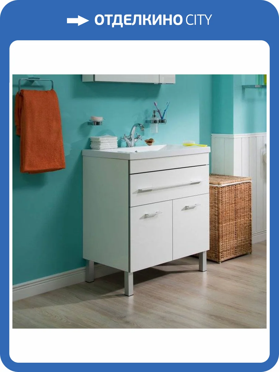 Тумба с раковиной Aquanet Верона 90 белая, 1 ящик, 2 двери фото 14