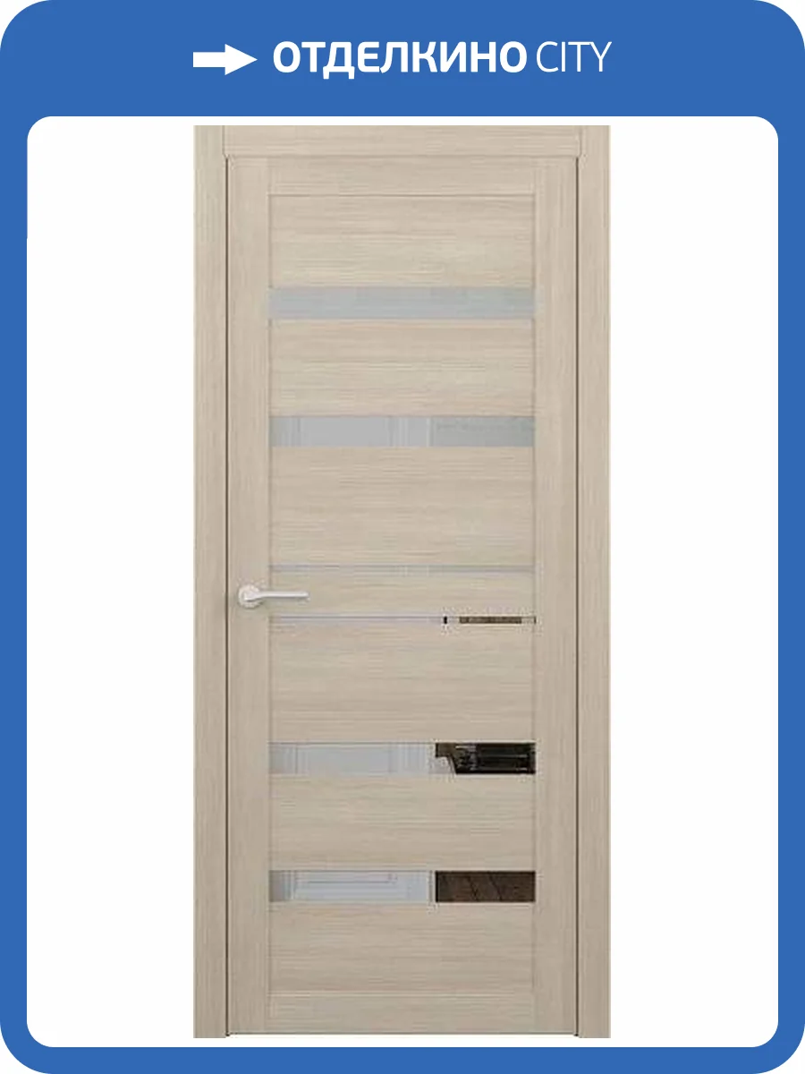 Межкомнатная дверь Albero Мегаполис Дрезден полотно Лиственница мокко, стекло зеркало 800x2000 фото 2