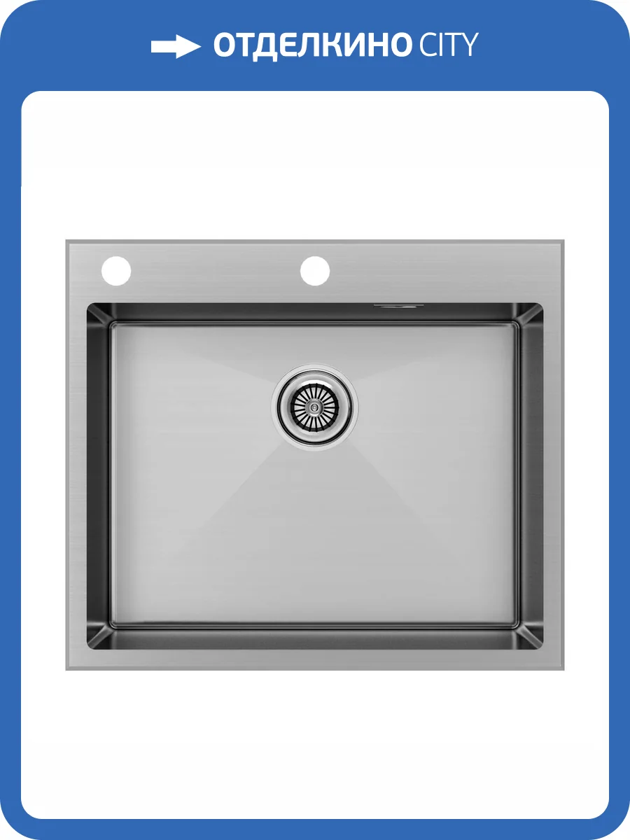 Мойка кухонная Paulmark Kroner-Edge 59 PM775951-BS Брашированная Сталь, 59x51 фото 6