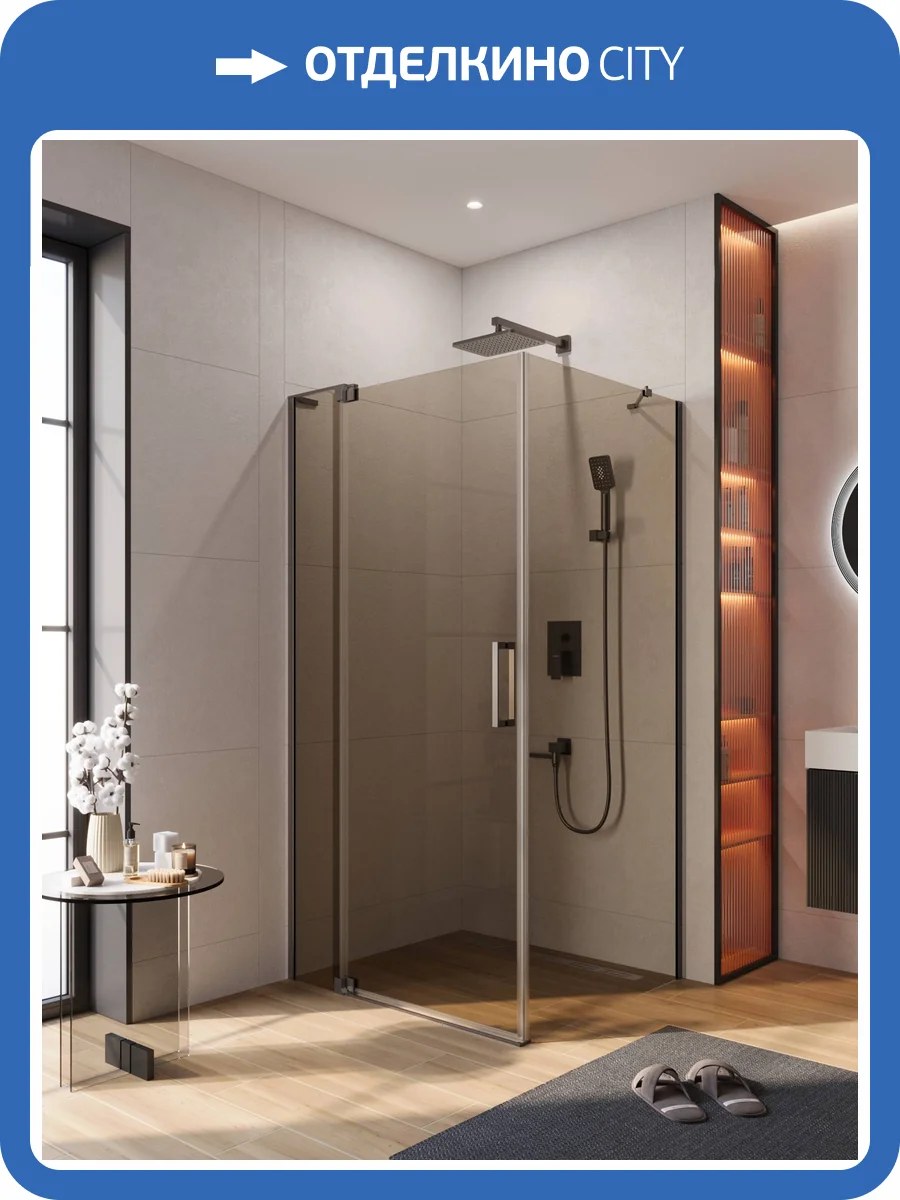Душевой уголок Cezares SLIDER-AH-1-90-90/100-BR-GM профиль оружейная сталь, стекло бронза, 90x90x195 фото 4